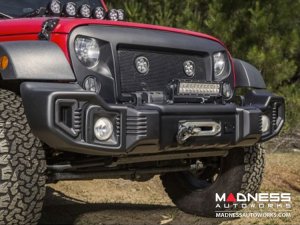 Jeep Wrangler JL Spartacus Front Bumper - Satin & Stamped Steel